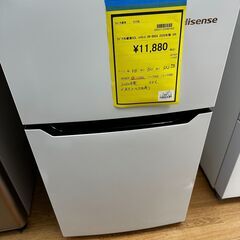 2ドア冷蔵庫93L　ハイセンス　HR-B95A　2020年製　S仕