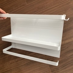 【無料】マグネットキッチンペーパー&ラップホルダー ホワイトの画像