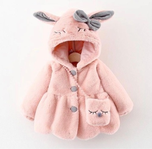 新品　女の子　上着　フード付き　95cm ピンク