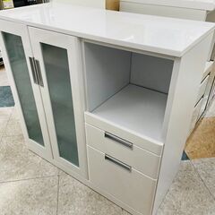 人気のホワイトカラー キッチンカウンター ✨定価￥39,800✨ 収納力