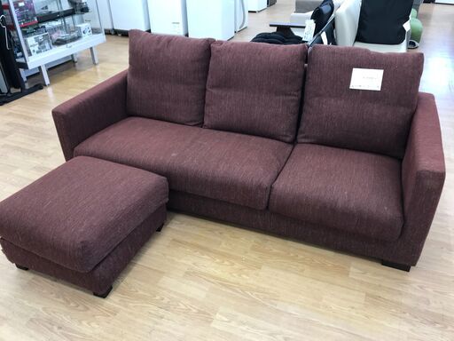 ★ジモティ割あり★ KEYUCA ケユカ カウチソファー レッド H81×W195×D86 クリーニング済み KJ4026