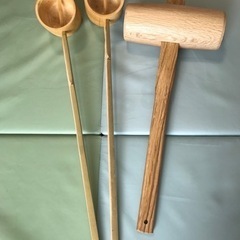 【無料】柄杓２本・木槌セット
