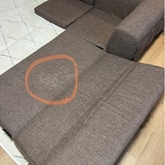 ニトリ　ローソファ　ゆったりリクライニングもできるポケット付きロータイプコーナーソファ3点セット（布）(BR)の画像
