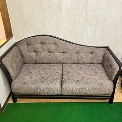 ソファー　カリモク　籐　引越しの為処分します。