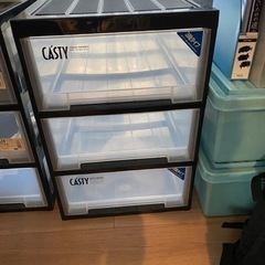 【無料・あげます】衣装ケース　3段タイプ×2、1段タイプ×1 の画像