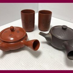 ▼あげます！0円【急須　夫婦湯呑みのセット　全4点まとめ　中古　...