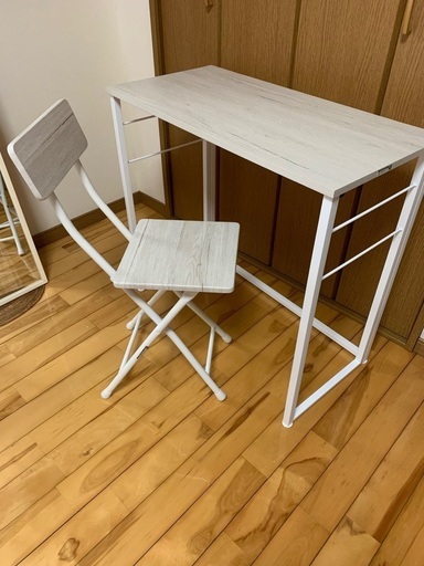 【美品】折りたたみデスク\u0026チェア