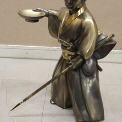 純一郎作 黒田武士 銅像 置物 般若純一郎 ブロンズ像 金属工芸 (R2353wY)