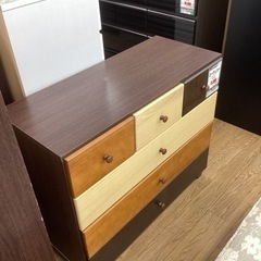 KL-77【新入荷　アウトレット】ローチェスト　ブラウン系