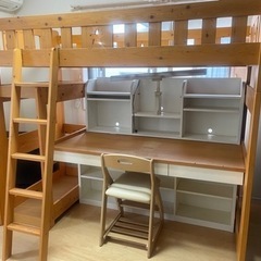 学習机➕ベッド➕はしご➕机ライト➕棚椅子