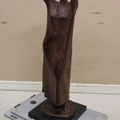 国画会会員 彫刻家 桜井祐一 作 ブロンズ彫刻像 女性立像 高さ約62cm (R2356wY)