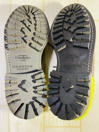 Grenson Archie メンズ レザー ネオン イエロー アクセント ウィングチップ ブローグ メンズ UK 10