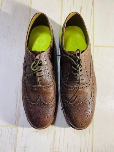 Grenson Archie メンズ レザー ネオン イエロー アクセント ウィングチップ ブローグ メンズ UK 10