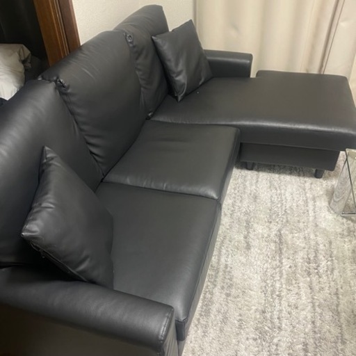 【傷汚れなし美品】3人掛けソファ　オットマン