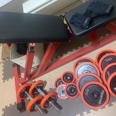 【最終値下げ】ベンチ台 ダンベル プレートセット