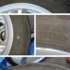 14㌅アルミホイール(BRIDGESTONE VAGGIO NS5 )と14㌅タイヤ(DUNLOP ENASAVE EC204)のセット × 4本の画像