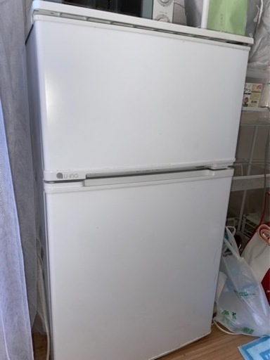 2ドア冷蔵庫 90L 2017年製(ホワイト(白))
