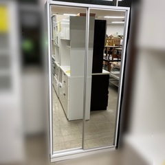 J3238 現行販売品 美品 DINOS ディノス  引き戸式ミラーワードローブ 棚タイプ クリーニング済み 新品参考価格117,900円