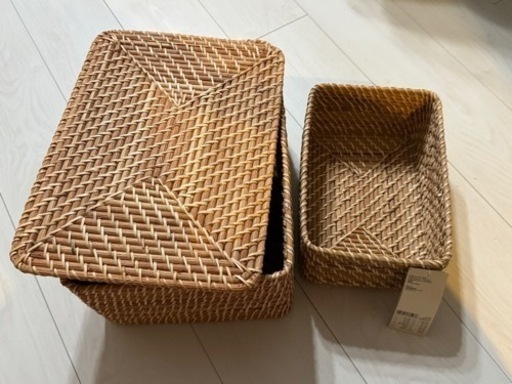 【無印良品】重なるラタン収納セット