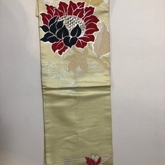 名古屋帯　黄緑　華