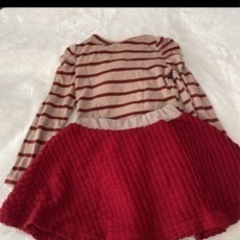 2点セット・韓国子供服 トップス・スカート　90 赤の画像