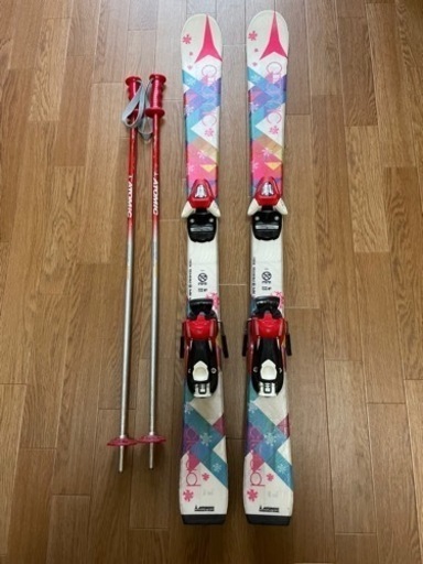 ATOMIC アトミック 子供用 スキー板セット　カービングスキー110cm ＋ビンディング＋ストック85cm　中古品