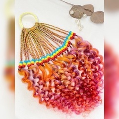 【新品】#CPOD4　カーリーポニーテール　ヘアゴム　三つ編み　エクステの画像