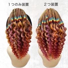【新品】#CPOD4　カーリーポニーテール　ヘアゴム　三つ編み　エクステの画像