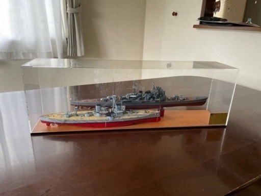 日本海軍　重巡洋艦　鳥海　艦船模型　完成品　アクリルケース付き