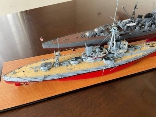 日本海軍　重巡洋艦　鳥海　艦船模型　完成品　アクリルケース付き