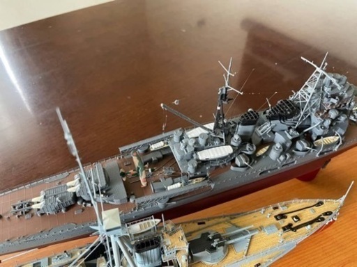 日本海軍　重巡洋艦　鳥海　艦船模型　完成品　アクリルケース付き