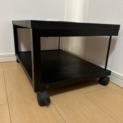 棚 キャスター付き 黒 2段の画像