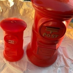 大きな貯金箱　おまけ貯金箱付き　レトロの画像