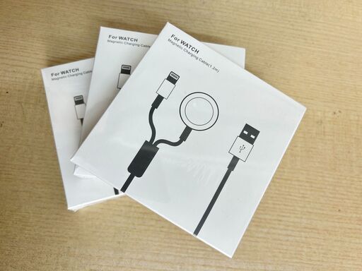 大阪⭐️エコマックス♻️「T557」3つセット‼️ 2in1 iPhone＆Apple watch 同時充電 マグネット式充電ケーブル　充電器【大阪市プレミアム付商品券利用可能！】