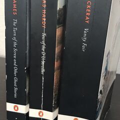 洋書3冊セット、ねじの回転、ダーバヴィル家のテス、虚栄の市、ヘンリー・ジェイムズ、トーマス・ハーディ、サッカレー、英語多読、長編小説、イギリス文学、名作の画像