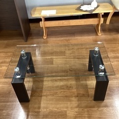 ガラストップ-センターテーブル【町田市再生家具】232415