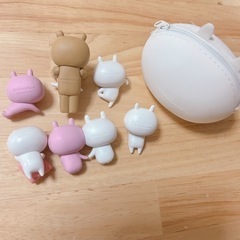 7点セット うさまる うさこ ガチャ フチ子 シリコンコインケースの画像