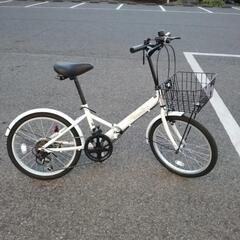 折りたたみ自転車 白 20インチTJ2586