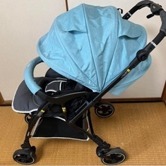 【美品】ピジョンA型ベビーカー 赤ちゃん本舗限定色 ライトブルー ハイシート の画像