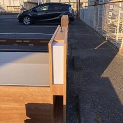 北欧スタイル 照明チェストベッドフレーム シングルの画像