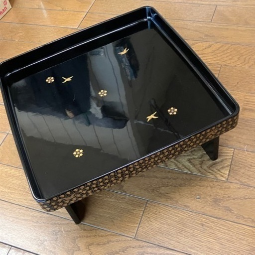 鶯宿梅蒔絵　松城　中高膳5客　アンティーク漆器