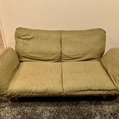 【無料】 2人がけソファ グリーン リクライニングの画像