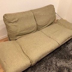 【無料】 2人がけソファ グリーン リクライニングの画像