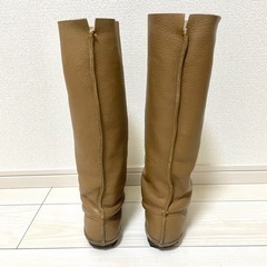 レディース本皮　ロングブーツ　23.5〜24センチ　【サイズ37】の画像