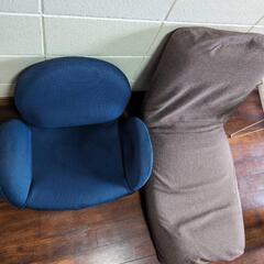 折り畳みソファー　一人掛け用　リクライニング式　肘置きあり　２個セット　中古品　の画像