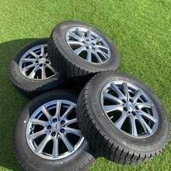 【取引中】最後の値引 ！！！！！5298 バリ山 美品 スタッドレス 195/65R15 DOS プリウス カローラスポーツ 等 15インチ 6J +45 5穴 100 アルミホイール