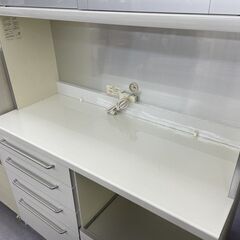 パモウナ キッチンボード 幅120×奥行50×高さ207cm ホワイト系 レンジボード 食器棚 キッチン収納 札幌市手稲区の画像