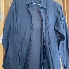 GU/綿100/コットンシャツ/ネイビー