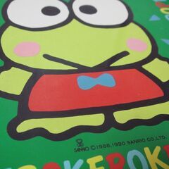 レトロ　サンリオ　1990年　けろけろけろっぴ お菓子缶　正方形　高さ約20.5cm　正方形  の画像