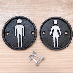 AWSOME STORE アイアンルームプレート（2点セット）の画像